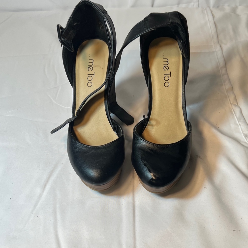 Me Too Black Leather Heels